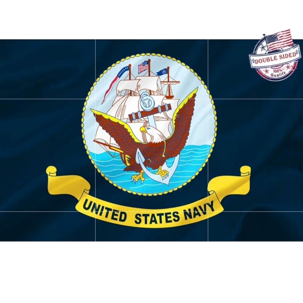 Navy Flag 3x5 Outdoor Double Sided Heavy Duty 3ply United States Navy Seal Flag